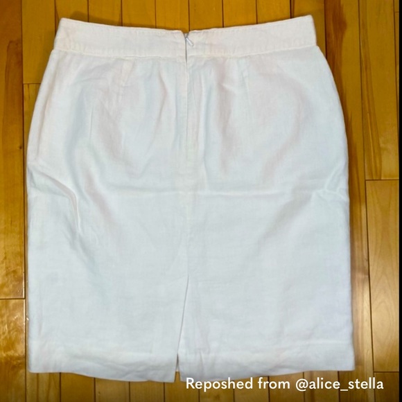 BANANA REPUBLIC White Linen Pencil Skirt, 12 - Picture 1 of 7